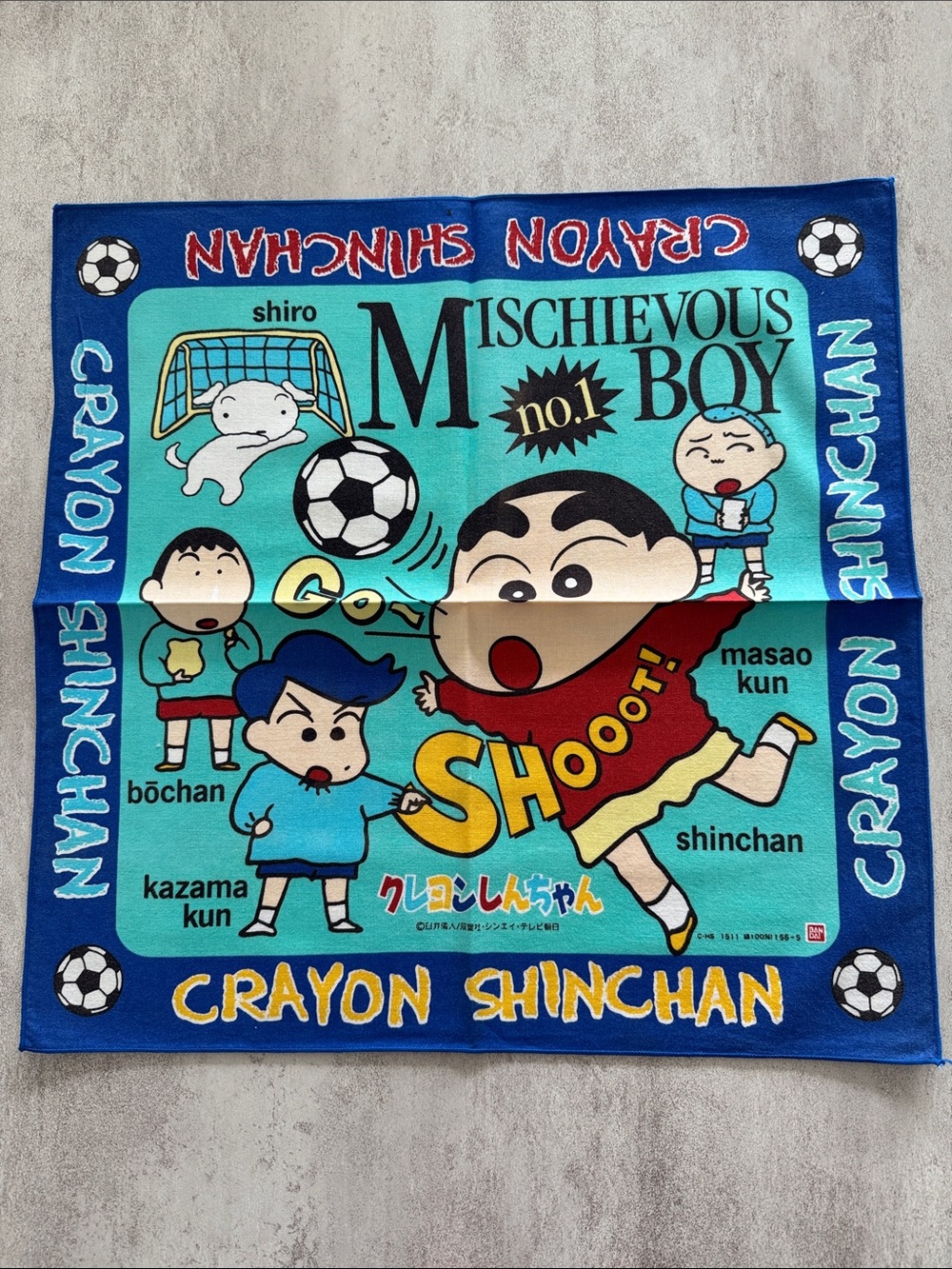 Kids Blue Mischievous Boy Character Bandana